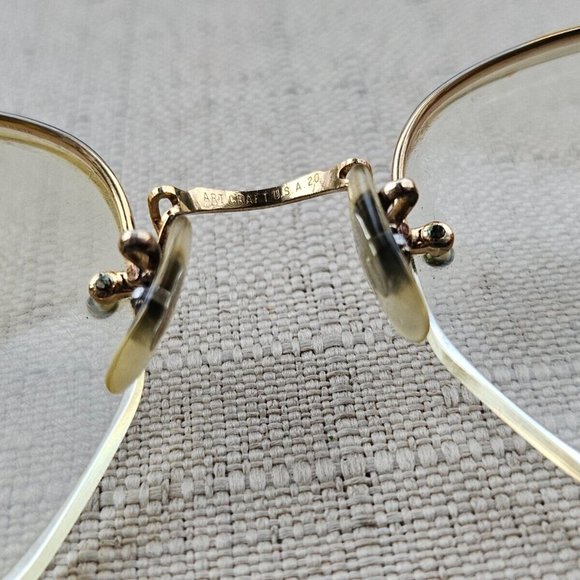 Art Craft USA Glasses Frame Vintage Eyeglasses Rimless Frame Gold Tone Frame - Picture 12 of 13